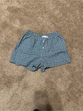 HANDOVER Teal and Navy Plaid Cotton Ex-Boyfriend Boxers